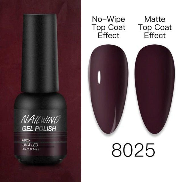 NEW TREND Modern fashion Red Gel Nail Polish For Nails  Permanent UV LED 8ml Matte Glossy High Quality Fashion Design For Women and Ladies