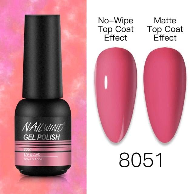 NEW TREND Modern fashion Red Gel Nail Polish For Nails  Permanent UV LED 8ml Matte Glossy High Quality Fashion Design For Women and Ladies