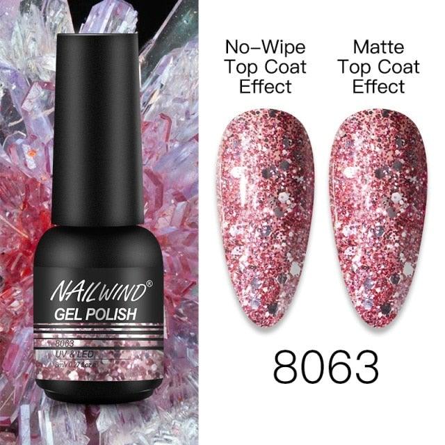 NEW TREND Modern fashion Red Gel Nail Polish For Nails  Permanent UV LED 8ml Matte Glossy High Quality Fashion Design For Women and Ladies