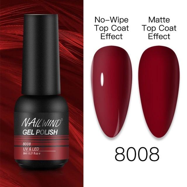 NEW TREND Modern fashion Red Gel Nail Polish For Nails  Permanent UV LED 8ml Matte Glossy High Quality Fashion Design For Women and Ladies