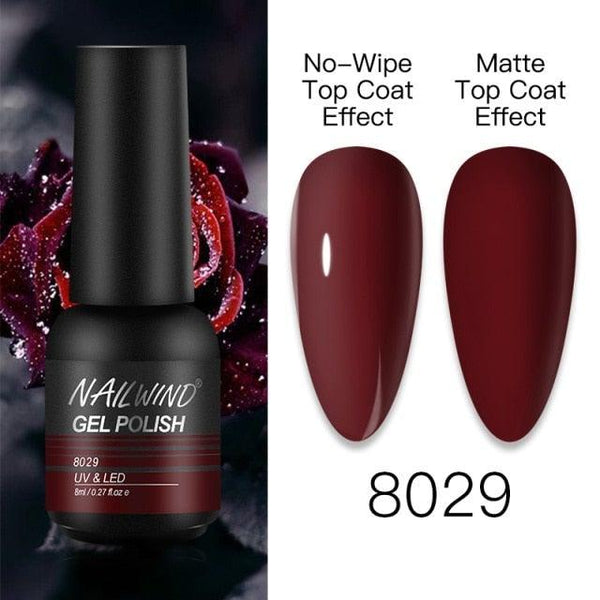 NEW TREND Modern fashion Red Gel Nail Polish For Nails  Permanent UV LED 8ml Matte Glossy High Quality Fashion Design For Women and Ladies