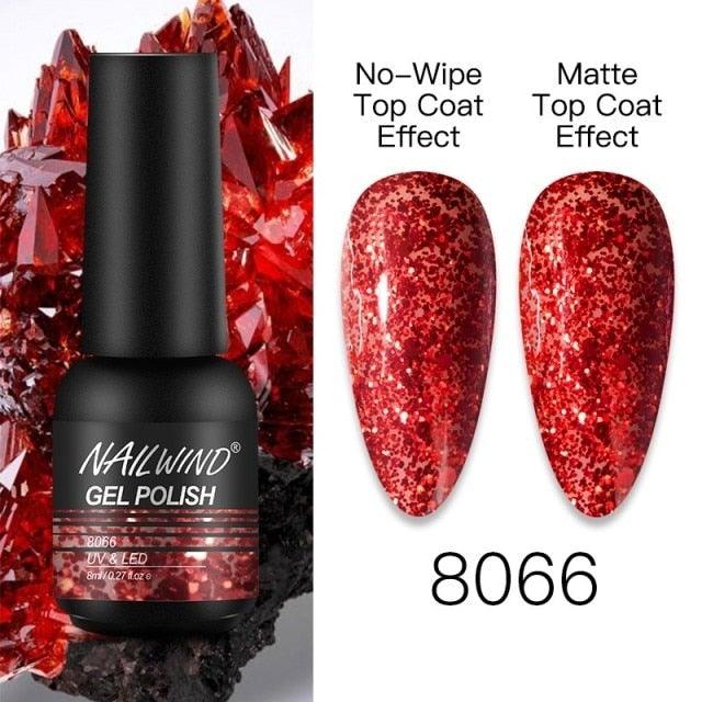 NEW TREND Modern fashion Red Gel Nail Polish For Nails  Permanent UV LED 8ml Matte Glossy High Quality Fashion Design For Women and Ladies