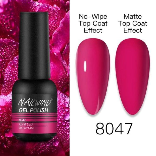 NEW TREND Modern fashion Red Gel Nail Polish For Nails  Permanent UV LED 8ml Matte Glossy High Quality Fashion Design For Women and Ladies