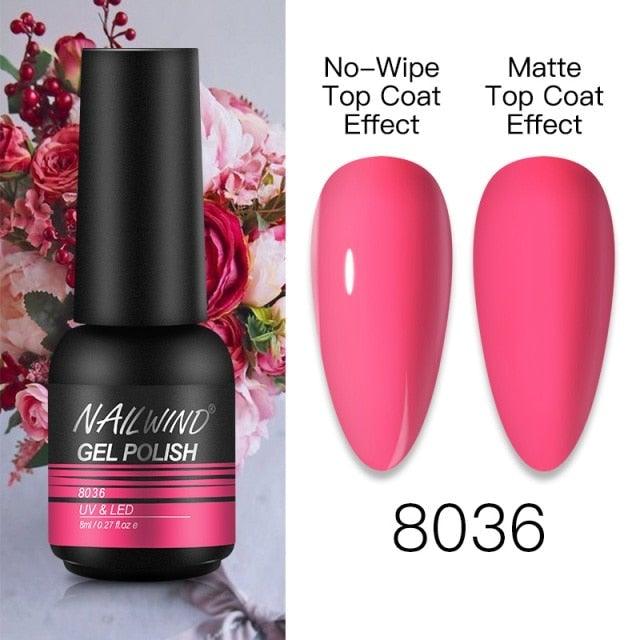 NEW TREND Modern fashion Red Gel Nail Polish For Nails  Permanent UV LED 8ml Matte Glossy High Quality Fashion Design For Women and Ladies