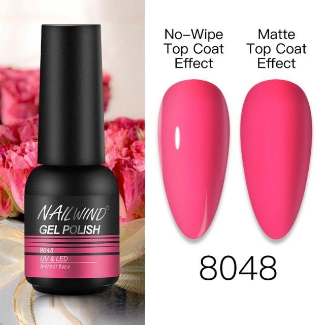 NEW TREND Modern fashion Red Gel Nail Polish For Nails  Permanent UV LED 8ml Matte Glossy High Quality Fashion Design For Women and Ladies