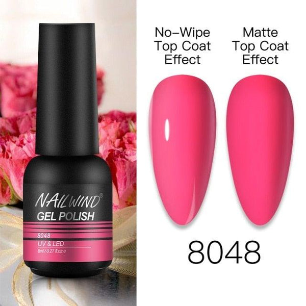NEW TREND Modern fashion Red Gel Nail Polish For Nails  Permanent UV LED 8ml Matte Glossy High Quality Fashion Design For Women and Ladies