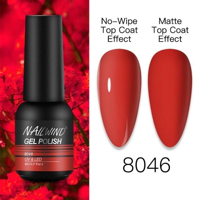 NEW TREND Modern fashion Red Gel Nail Polish For Nails  Permanent UV LED 8ml Matte Glossy High Quality Fashion Design For Women and Ladies