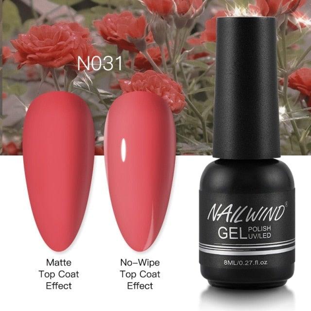 NEW TREND Modern fashion Red Gel Nail Polish For Nails  Permanent UV LED 8ml Matte Glossy High Quality Fashion Design For Women and Ladies