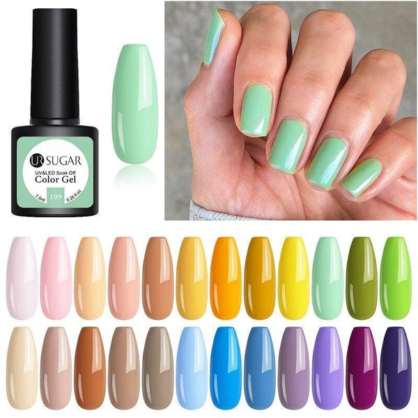 2022 Modern Spring Green Gel Nail Polish Colorful UV LED  Long Lasting Varnish Modern High Quality Design For Girls and Womens