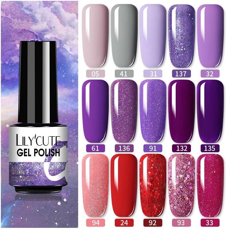 2022 New Fashion Purple Womens Nail Gel 7ml Permanent UV LED Base Matte Glossy Luxury Colorful Effect Nail Gel for Women and Girls