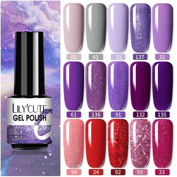 2022 New Fashion Purple Womens Nail Gel 7ml Permanent UV LED Base Matte Glossy Luxury Colorful Effect Nail Gel for Women and Girls