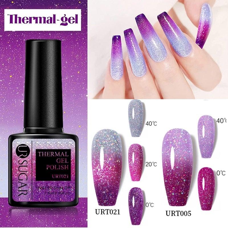 2022 NEW Purple Gel Nail Polish UV Color Changing Gel Nail Polish Stylish Three Layer Effect For Womens