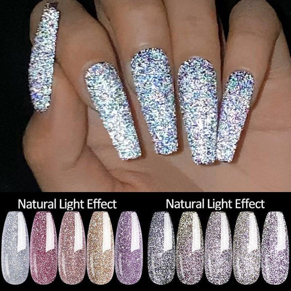 2022 New Reflective Glitter Nail Gel 8ml  Permanent UV/LED Glossy Effect Popular Diamond Nail Gel Design For Womens