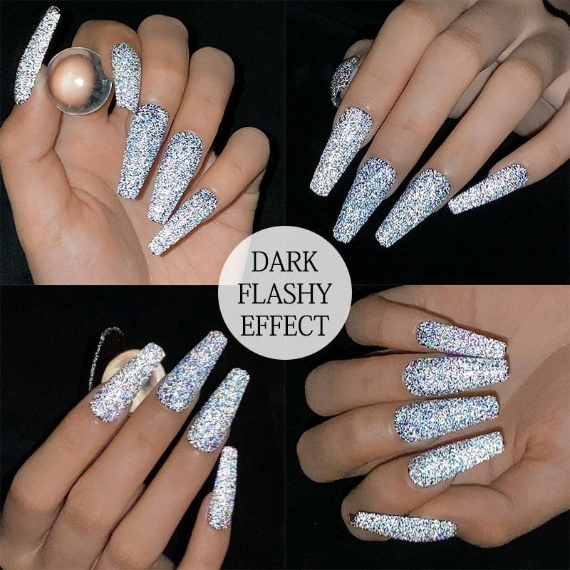 2022 New Reflective Glitter Nail Gel 8ml  Permanent UV/LED Glossy Effect Popular Diamond Nail Gel Design For Womens