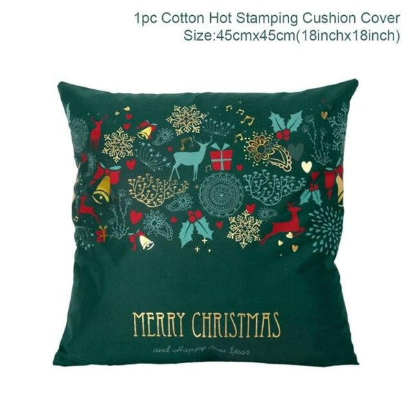 2022 Santa Claus Christmas Pillowcase Decor For Home Christmas Throw Pillow Covers Decorative Snowman Santa Claus Pillow Covers Linen Cushion Cover Couch Pillow Cases Merry Christmas Ornament Xmas Gifts 45x45CM