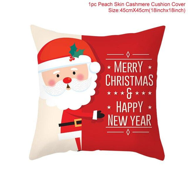 2022 Santa Claus Christmas Pillowcase Decor For Home Christmas Throw Pillow Covers Decorative Snowman Santa Claus Pillow Covers Linen Cushion Cover Couch Pillow Cases Merry Christmas Ornament Xmas Gifts 45x45CM