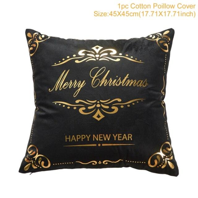 2022 Santa Claus Christmas Pillowcase Decor For Home Christmas Throw Pillow Covers Decorative Snowman Santa Claus Pillow Covers Linen Cushion Cover Couch Pillow Cases Merry Christmas Ornament Xmas Gifts 45x45CM