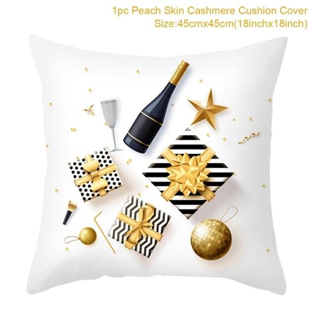 2022 Santa Claus Christmas Pillowcase Decor For Home Christmas Throw Pillow Covers Decorative Snowman Santa Claus Pillow Covers Linen Cushion Cover Couch Pillow Cases Merry Christmas Ornament Xmas Gifts 45x45CM