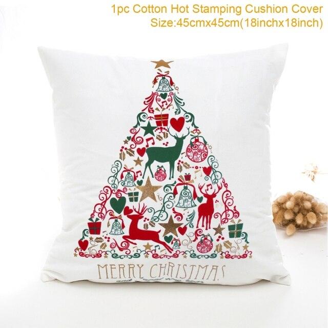 2022 Santa Claus Christmas Pillowcase Decor For Home Christmas Throw Pillow Covers Decorative Snowman Santa Claus Pillow Covers Linen Cushion Cover Couch Pillow Cases Merry Christmas Ornament Xmas Gifts 45x45CM