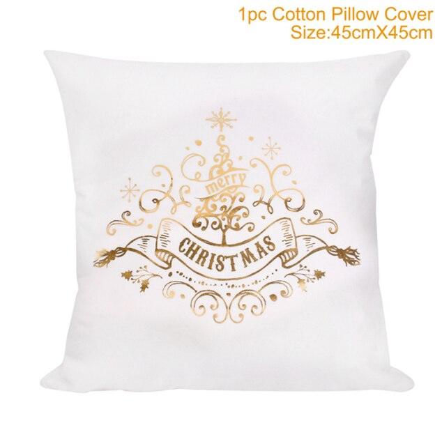 2022 Santa Claus Christmas Pillowcase Decor For Home Christmas Throw Pillow Covers Decorative Snowman Santa Claus Pillow Covers Linen Cushion Cover Couch Pillow Cases Merry Christmas Ornament Xmas Gifts 45x45CM
