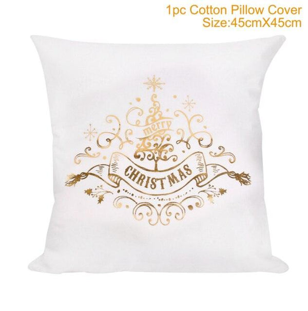 2022 Santa Claus Christmas Pillowcase Decor For Home Christmas Throw Pillow Covers Decorative Snowman Santa Claus Pillow Covers Linen Cushion Cover Couch Pillow Cases Merry Christmas Ornament Xmas Gifts 45x45CM