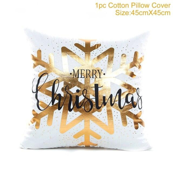 2022 Santa Claus Christmas Pillowcase Decor For Home Christmas Throw Pillow Covers Decorative Snowman Santa Claus Pillow Covers Linen Cushion Cover Couch Pillow Cases Merry Christmas Ornament Xmas Gifts 45x45CM