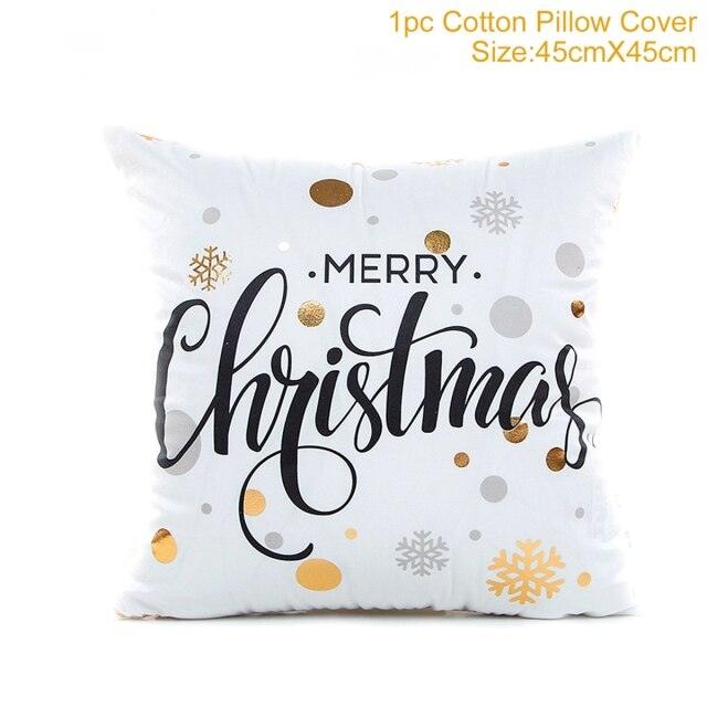 2022 Santa Claus Christmas Pillowcase Decor For Home Christmas Throw Pillow Covers Decorative Snowman Santa Claus Pillow Covers Linen Cushion Cover Couch Pillow Cases Merry Christmas Ornament Xmas Gifts 45x45CM