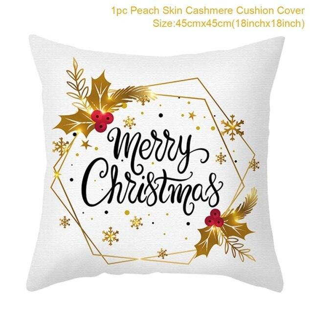 2022 Santa Claus Christmas Pillowcase Decor For Home Christmas Throw Pillow Covers Decorative Snowman Santa Claus Pillow Covers Linen Cushion Cover Couch Pillow Cases Merry Christmas Ornament Xmas Gifts 45x45CM
