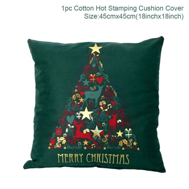 2022 Santa Claus Christmas Pillowcase Decor For Home Christmas Throw Pillow Covers Decorative Snowman Santa Claus Pillow Covers Linen Cushion Cover Couch Pillow Cases Merry Christmas Ornament Xmas Gifts 45x45CM