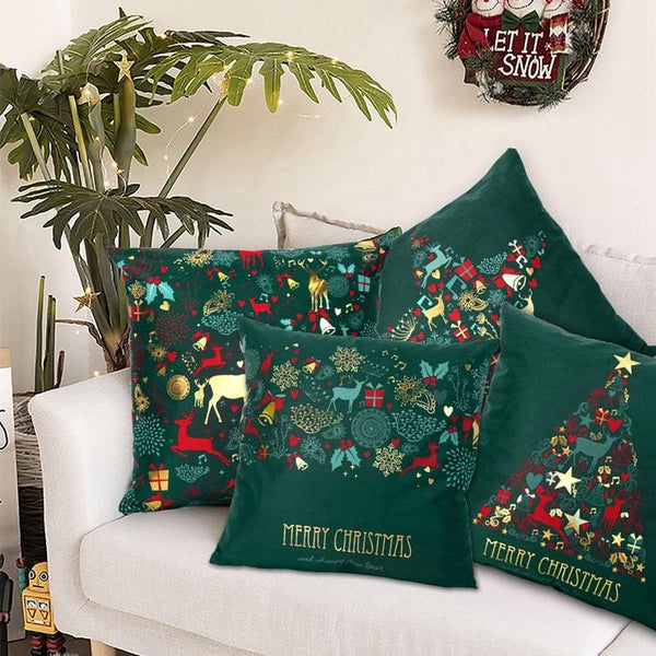 2022 Santa Claus Christmas Pillowcase Decor For Home Christmas Throw Pillow Covers Decorative Snowman Santa Claus Pillow Covers Linen Cushion Cover Couch Pillow Cases Merry Christmas Ornament Xmas Gifts 45x45CM
