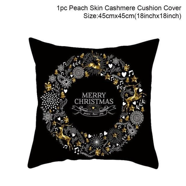 2022 Santa Claus Christmas Pillowcase Decor For Home Christmas Throw Pillow Covers Decorative Snowman Santa Claus Pillow Covers Linen Cushion Cover Couch Pillow Cases Merry Christmas Ornament Xmas Gifts 45x45CM