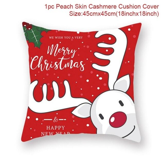 2022 Santa Claus Christmas Pillowcase Decor For Home Christmas Throw Pillow Covers Decorative Snowman Santa Claus Pillow Covers Linen Cushion Cover Couch Pillow Cases Merry Christmas Ornament Xmas Gifts 45x45CM