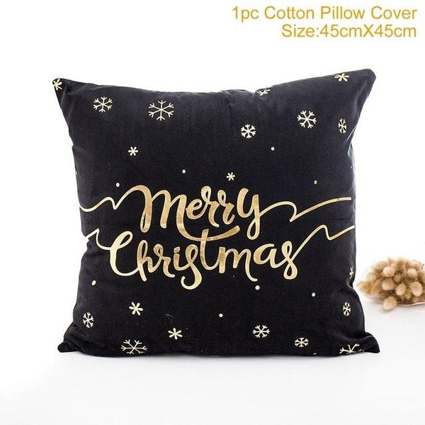 2022 Santa Claus Christmas Pillowcase Decor For Home Christmas Throw Pillow Covers Decorative Snowman Santa Claus Pillow Covers Linen Cushion Cover Couch Pillow Cases Merry Christmas Ornament Xmas Gifts 45x45CM