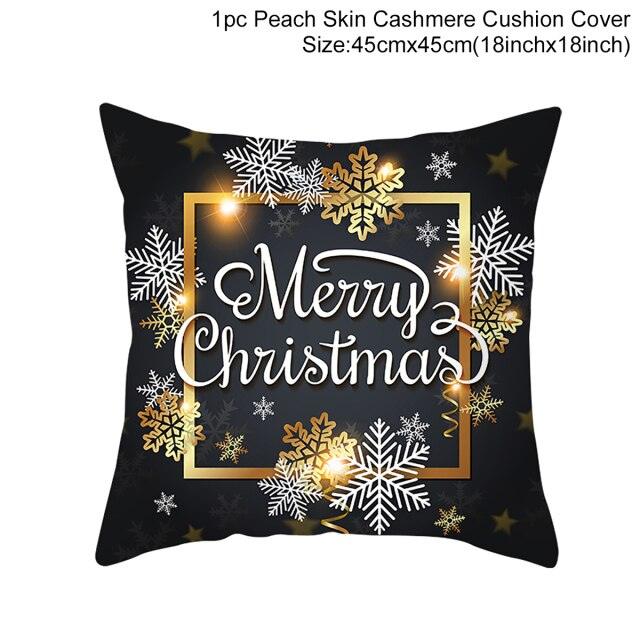 2022 Santa Claus Christmas Pillowcase Decor For Home Christmas Throw Pillow Covers Decorative Snowman Santa Claus Pillow Covers Linen Cushion Cover Couch Pillow Cases Merry Christmas Ornament Xmas Gifts 45x45CM