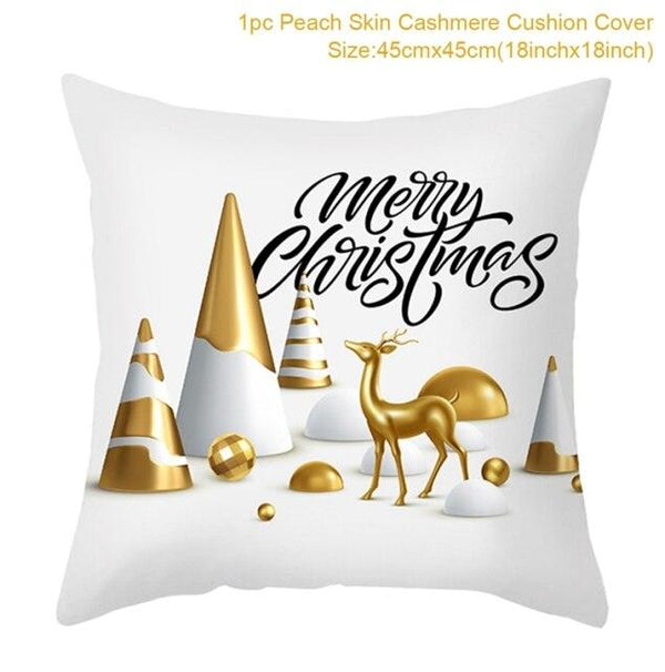 2022 Santa Claus Christmas Pillowcase Decor For Home Christmas Throw Pillow Covers Decorative Snowman Santa Claus Pillow Covers Linen Cushion Cover Couch Pillow Cases Merry Christmas Ornament Xmas Gifts 45x45CM