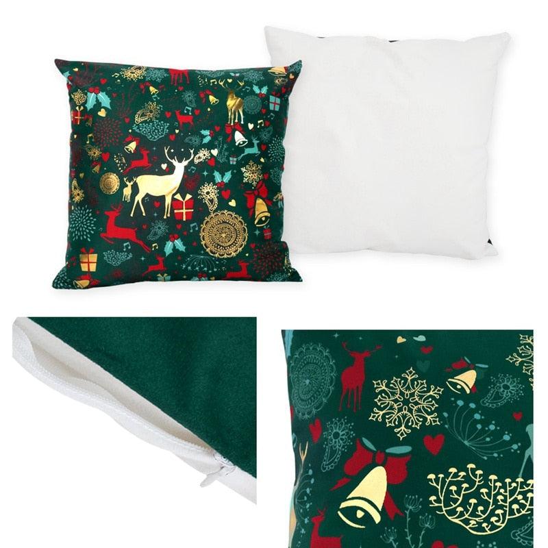 2022 Santa Claus Christmas Pillowcase Decor For Home Christmas Throw Pillow Covers Decorative Snowman Santa Claus Pillow Covers Linen Cushion Cover Couch Pillow Cases Merry Christmas Ornament Xmas Gifts 45x45CM