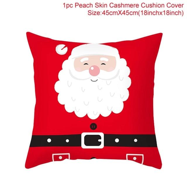 2022 Santa Claus Christmas Pillowcase Decor For Home Christmas Throw Pillow Covers Decorative Snowman Santa Claus Pillow Covers Linen Cushion Cover Couch Pillow Cases Merry Christmas Ornament Xmas Gifts 45x45CM
