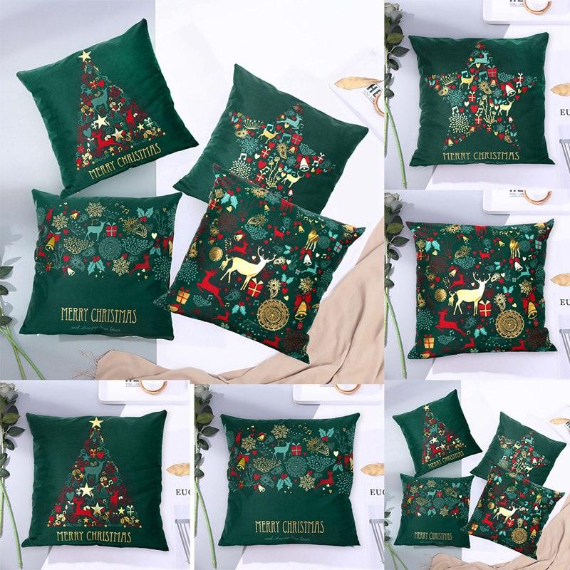 2022 Santa Claus Christmas Pillowcase Decor For Home Christmas Throw Pillow Covers Decorative Snowman Santa Claus Pillow Covers Linen Cushion Cover Couch Pillow Cases Merry Christmas Ornament Xmas Gifts 45x45CM