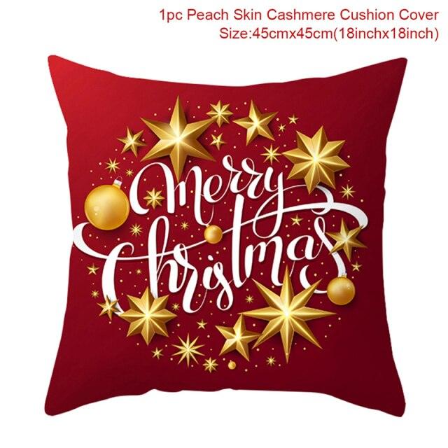 2022 Santa Claus Christmas Pillowcase Decor For Home Christmas Throw Pillow Covers Decorative Snowman Santa Claus Pillow Covers Linen Cushion Cover Couch Pillow Cases Merry Christmas Ornament Xmas Gifts 45x45CM