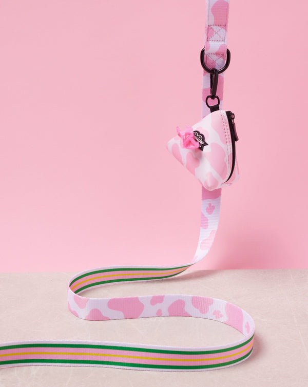 Pink Moo'd Poop Bag Holder