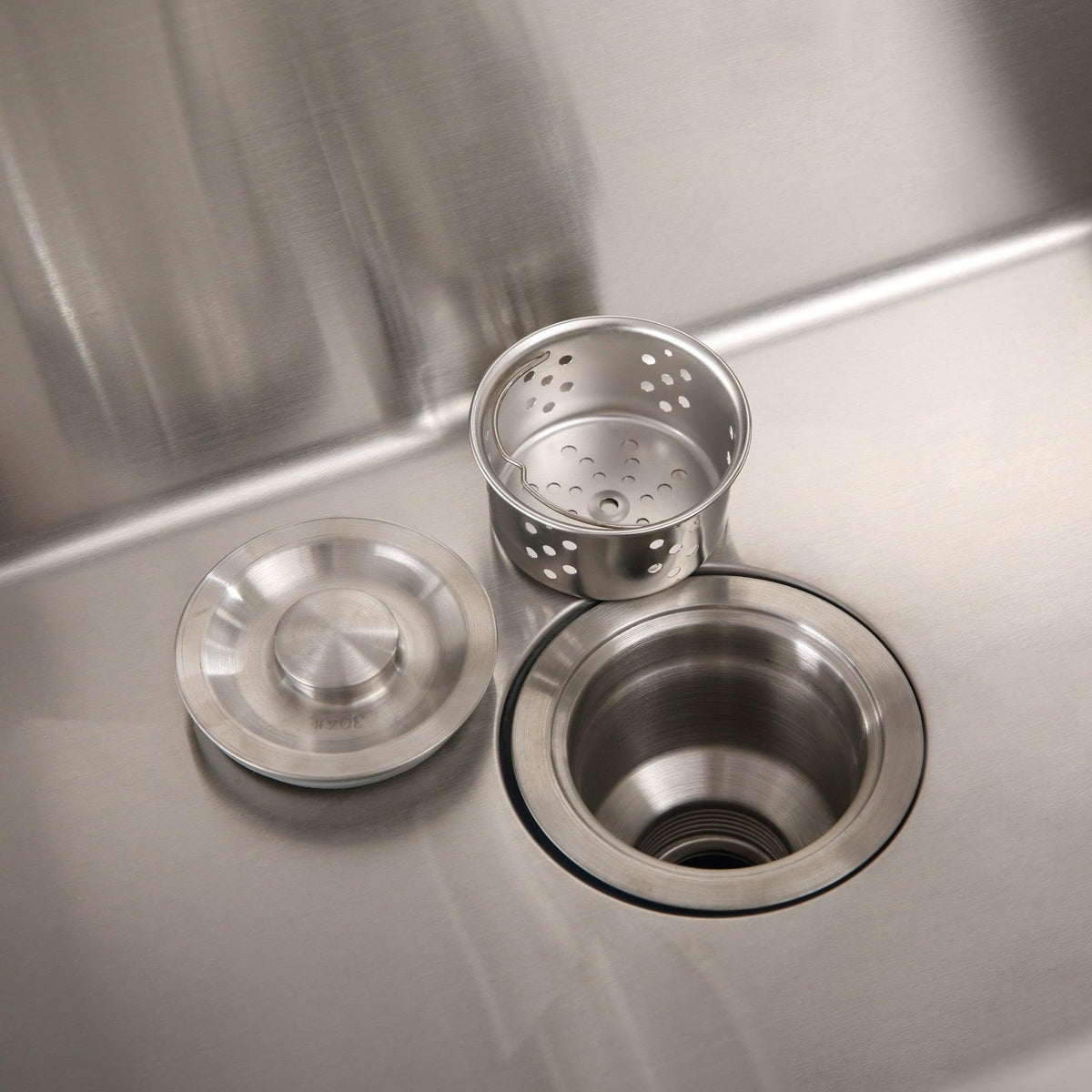 24-Inch Stainless Steel Washing Sink with Faucet Hoses and Drain Head