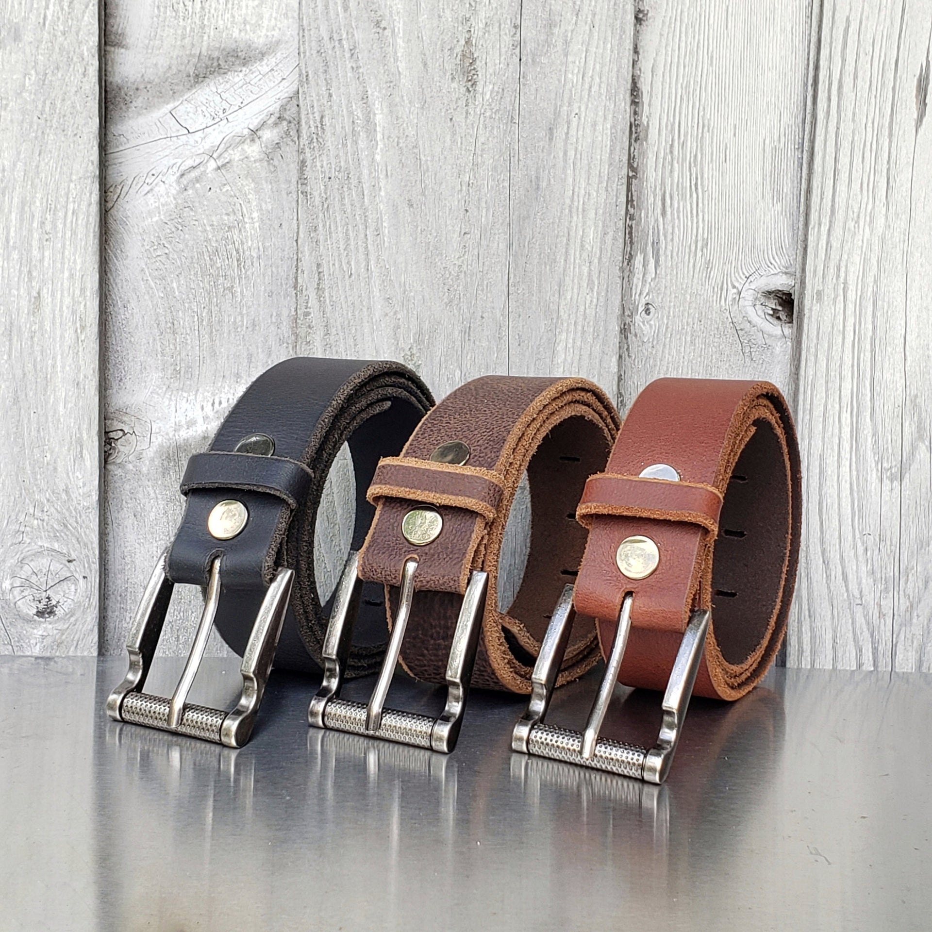 The Pinnacle Belts - 3 pc Gift Set NAB Leather