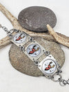 Vintage Buck Head Bottle Cap SILVER Bracelet