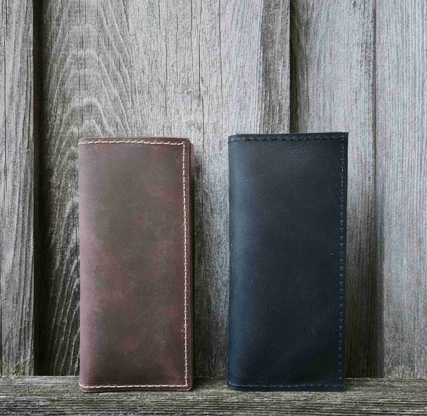 The Long Wallet - Black 100% Full-Grain Leather Long Wallet NAB Leather