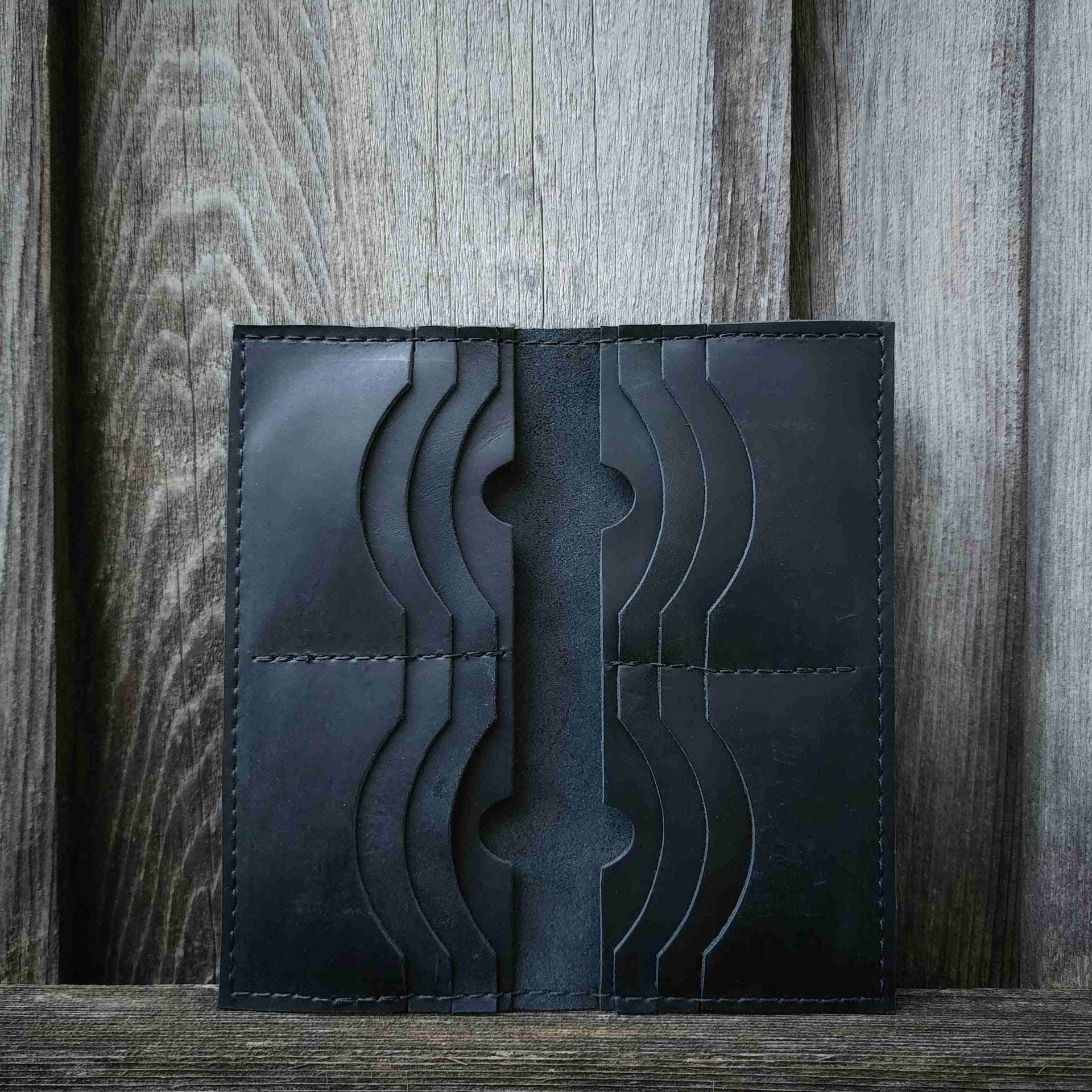 The Long Wallet - Black 100% Full-Grain Leather Long Wallet NAB Leather