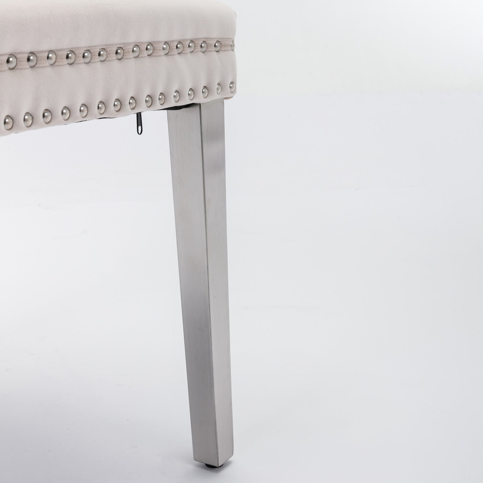 Nikki Collection Modern Tufted Solid Wood Velvet Upholstered Dining Chair with Chrome Legs