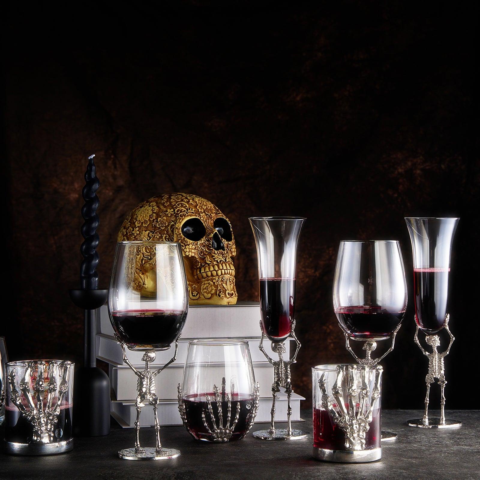 Skeleton Whiskey Glass Tumbler | Single | 10oz Halloween Skeleton Glasses 4.3