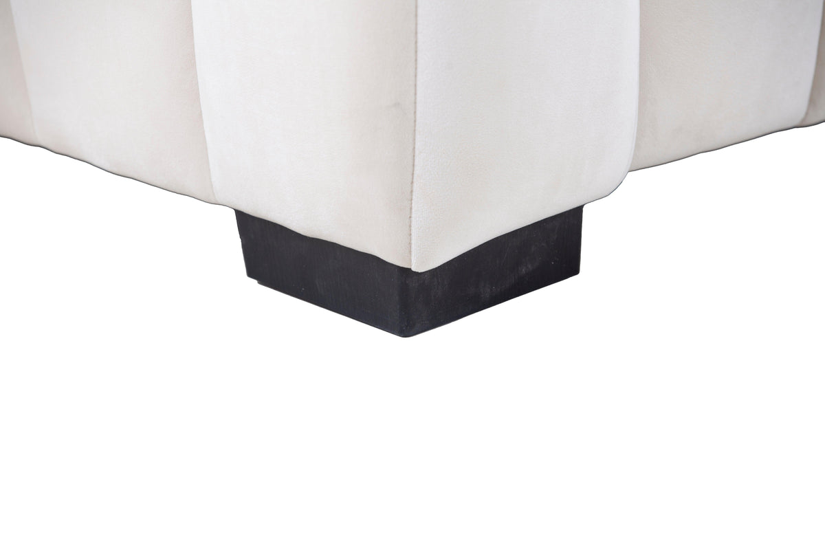 L-Shape Sectional Sofa with Deep Tufted Velvet Upholstered Right Chaise