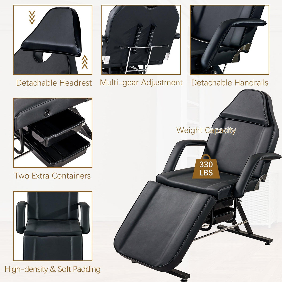 Massage Salon Tattoo Chair with Hydraulic Stool