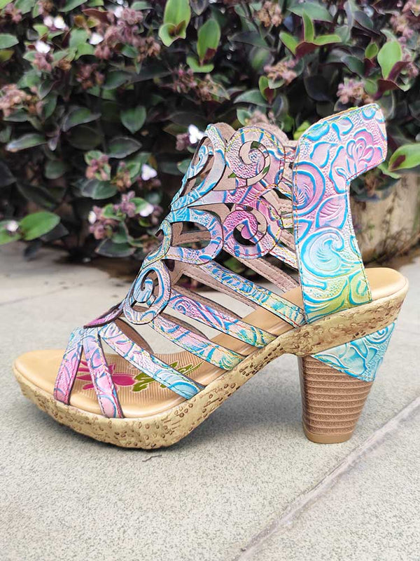 Simone Hand-painted Leathe Sandals